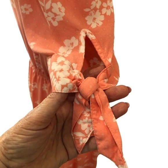 PEYTON & Parker midi length button front shirtwaist dress. Floral and dots. Sz M - Picture 4 of 7